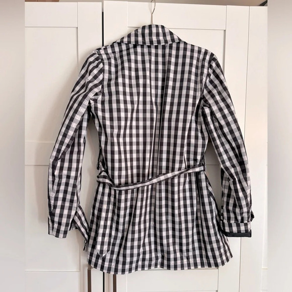 Chaps preppy gingham checkered women's raincoat size small - Picture 2 of 2